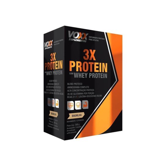 3X Protein Voxx Suplementos 300G - Baunilha -