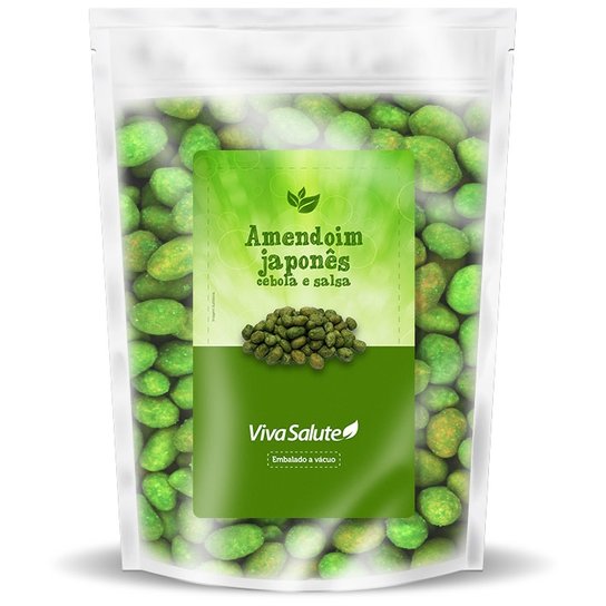 Amendoim Japonês Sabor Cebola e Salsa Viva Salute Embalado a Vácuo - 500 g -