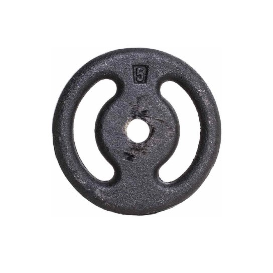 Anilha de Ferro Fundido Pintada Musculação Yangfit 5kg - Preto