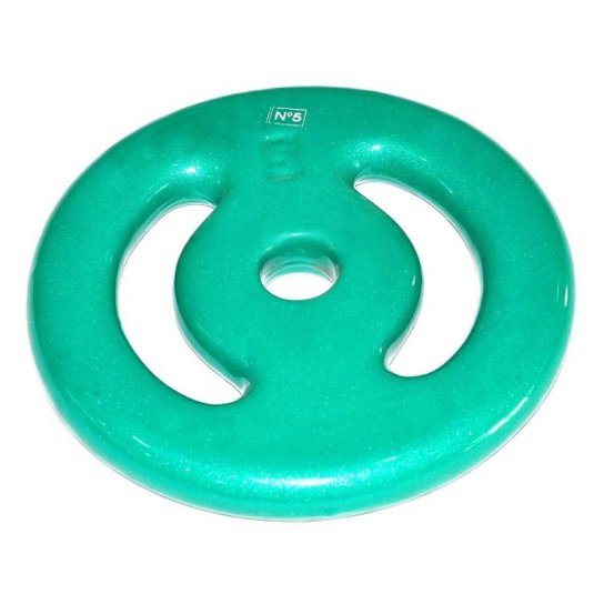 Anilha Emborrachada para Barra de Musculação 5kg - Verde