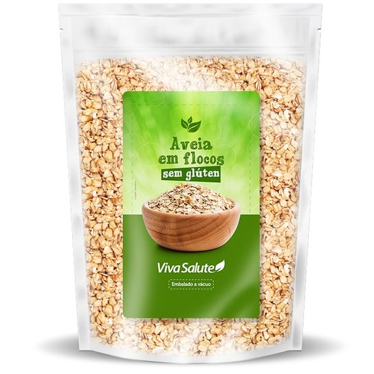 Aveia em Flocos Sem Glúten Grossa Prensada Viva Salute - 200 g -