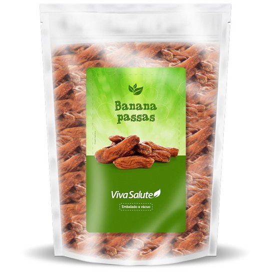 Banana Passa Viva Salute Embalado a Vácuo - 1 Kg -