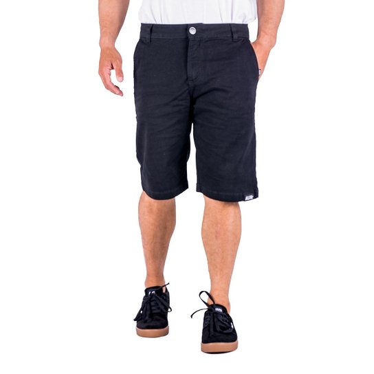 Bermuda Alfa Sarja Chino Preto - Preto
