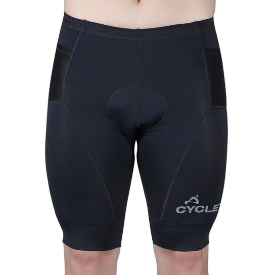 Bermuda Ciclismo Cycle7 Extreme Gel Com Bolso Masculina - Preto