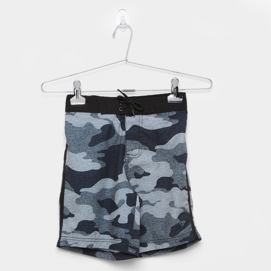 Bermuda D'água Infantil Yachtmaster Camuflada Masculina - Preto