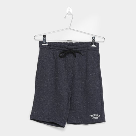 Bermuda Juvenil Nicoboco Moletinho Bannock Masculina - Azul