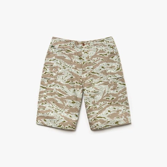 Bermuda Lacoste Live Cargo Fit Masculina - Bege