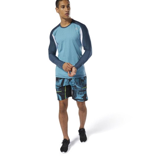 Bermuda Reebok M Ost Speed Aop Masculina - Azul Turquesa