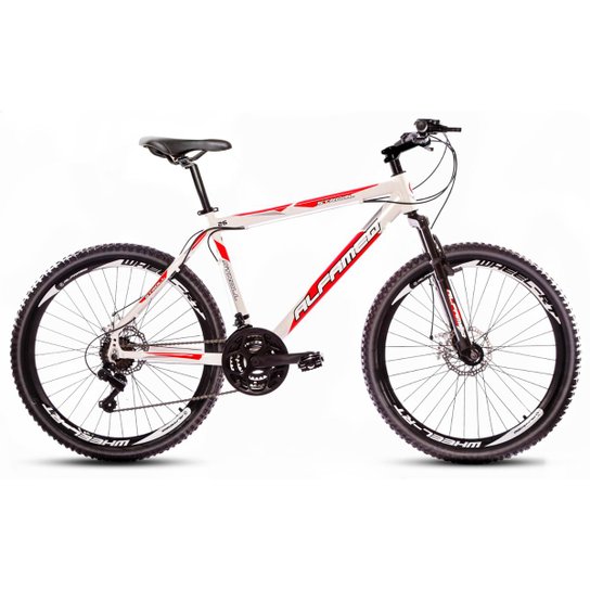 Bicicleta Alfameq Stroll Aro 26 Freio À Disco 21 Marchas - Branco+Vermelho