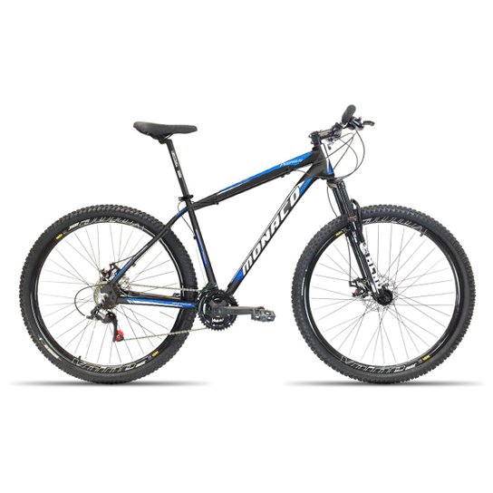 Bicicleta Aro 29 Monaco 21V Index Freio a Disco - Preto+Azul