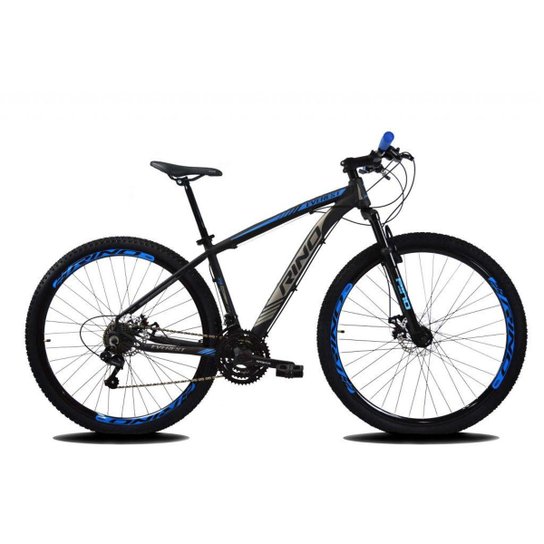 Bicicleta RINO EVEREST 29 Freio a Disco - Cambios Shimano 24v - Preto+Azul