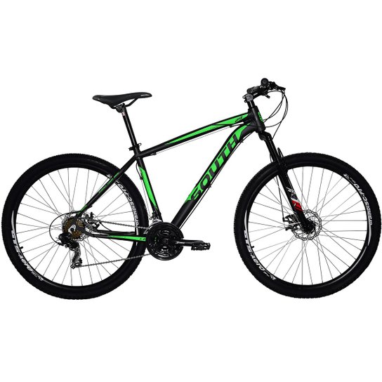 Bicicleta South Legend 2017 - aro 29 - alumínio - freio a disco - câmbio shimano - 24 marchas - Preto+verde