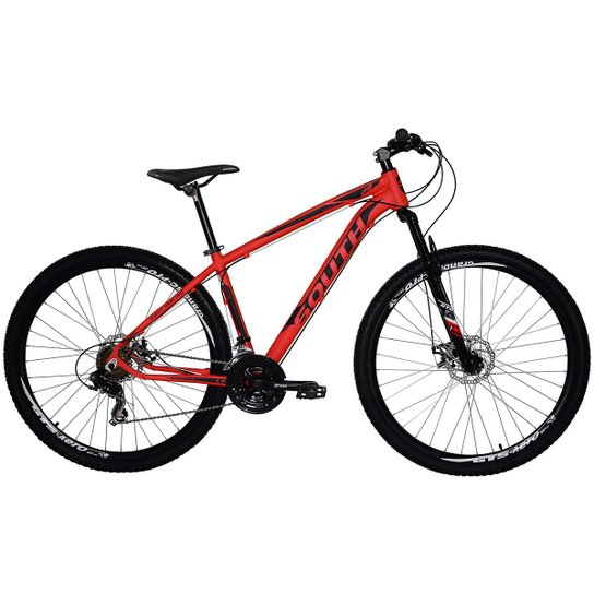 Bicicleta South Legend 2017 - aro 29 - alumínio - freio a disco - câmbio shimano - 24 marchas - Vermelho+Preto