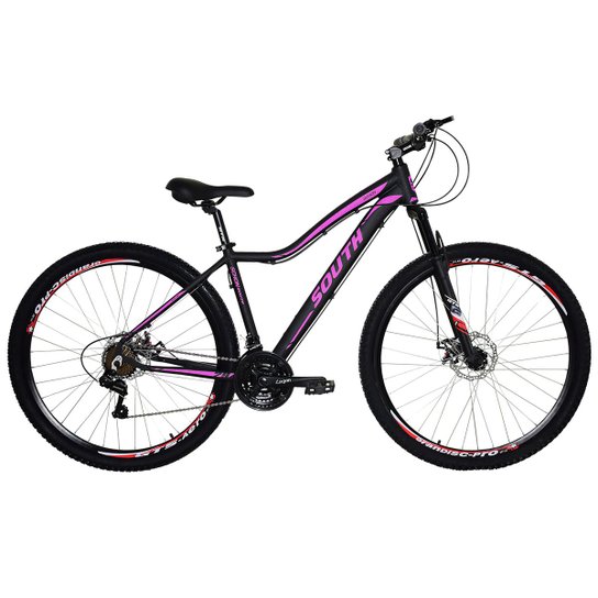 Bicicleta South Schon Aro 29 Alumínio Freio A Disco Câmbio Shimano 24 Marchas - Preto+Rosa