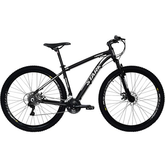 Bicicleta Stark 2018 - aro 29 - alumínio - freio a disco - câmbio shimano - 24 marchas - Preto+Branco