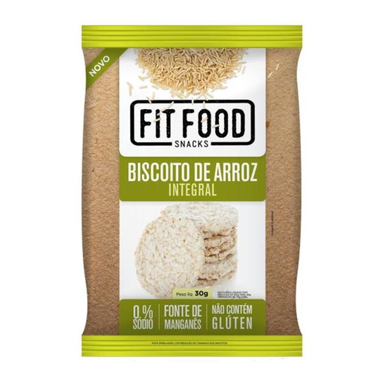 Biscoito de Arroz Integral 30g Fit Food -