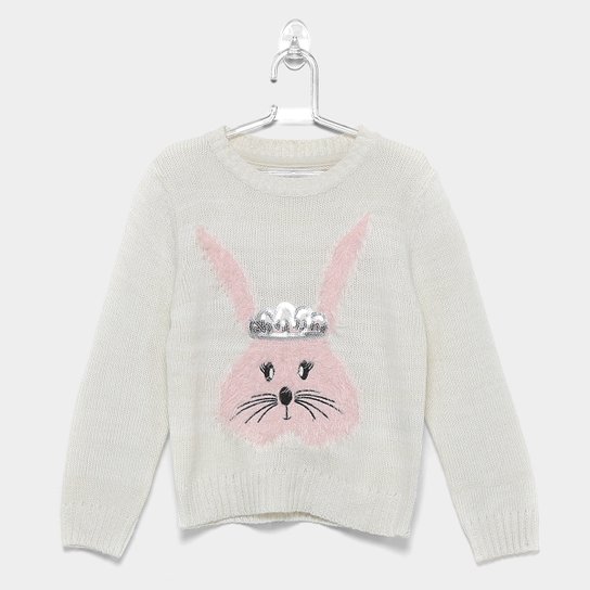 Blusa Infantil Pop-Me Tricô Feminina - Bege