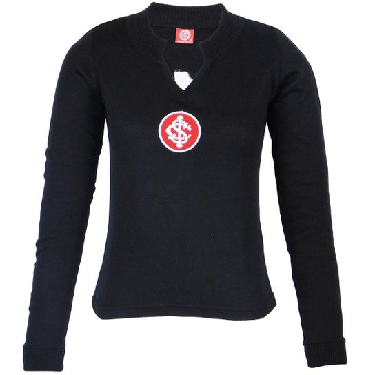 Blusa Internacional Oldoni Retrô Manga Longa Feminina N°1 - Preto