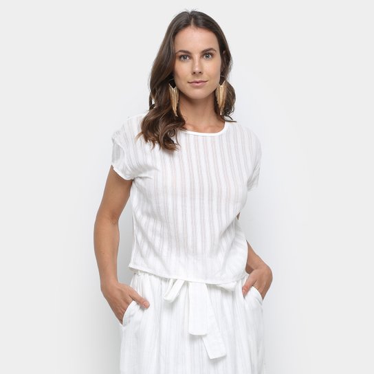 Blusa Malwee Listras Feminina - Off White