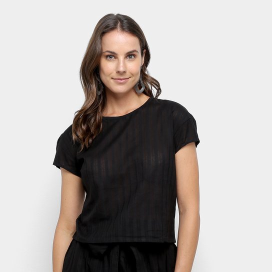Blusa Malwee Listras Feminina - Preto