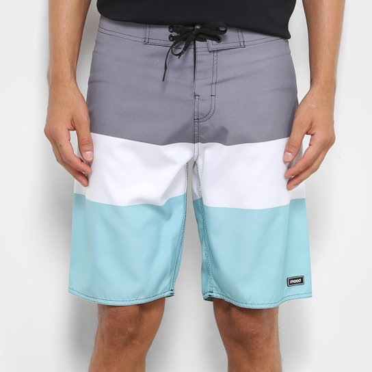 Boardshort Mood Basic - Masculino - Cinza+Azul