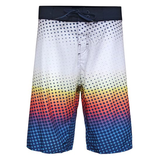 Boardshort Points Masculino - Branco+Azul