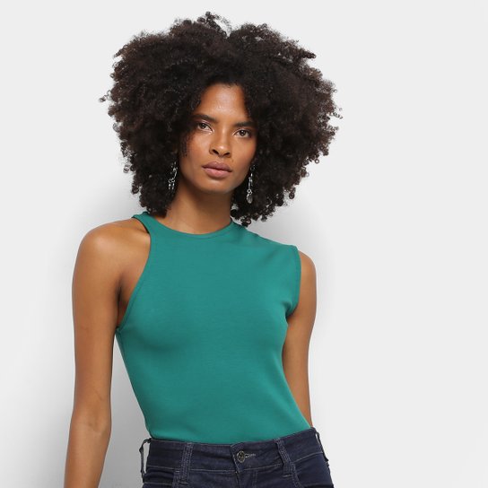 Body Colcci Assimétrico Feminino - Verde