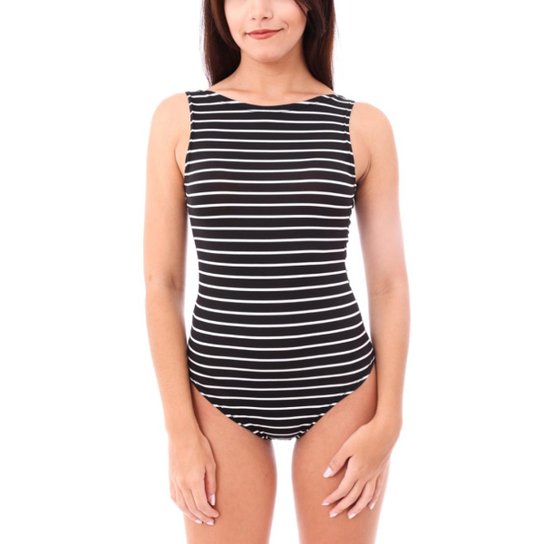 Body Moda Vicio Regata Feminino - Preto+Branco