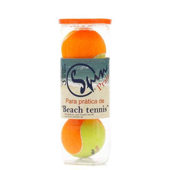 Bola de Beach Tennis Spin Praia com 3 bolas - Laranja
