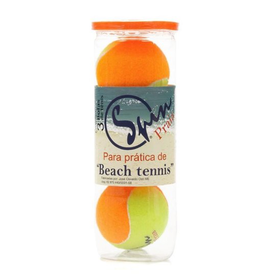 Bola de Beach Tennis Spin Tubo com 3 Unidades - Amarelo