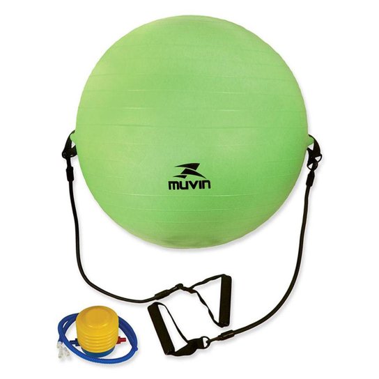 Bola de Pilates com Extensor - 65cm Muvin BLG-400 - Verde