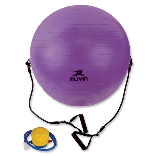 Bola de Pilates com Extensor - 65cm Muvin BLG-400 - Roxo