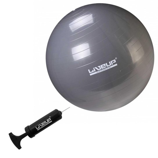 Bola de Pilates LiveUp Suica Premium 85 Cm - Cinza