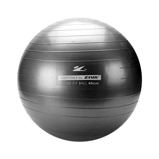 BOLA DE PILATES ZIVA ANTI-ESTOURO 45 CM - Cinza