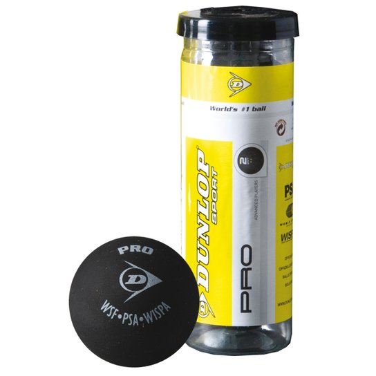 Bola de Squash Dunlop XX Revelation Pro c/ 3 uni. - Preto