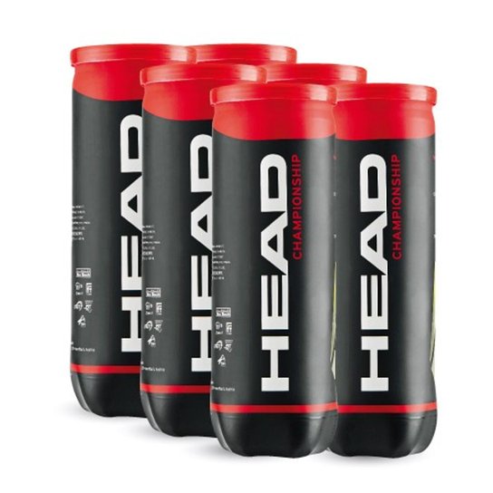 Bola De Tênis Head Championship - Pack Com 12 Tubos 36 bolas - Amarelo
