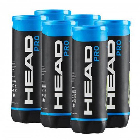 Bola De Tênis Head Pro - Pack Com 6 Tubos 18 Bolas - Amarelo