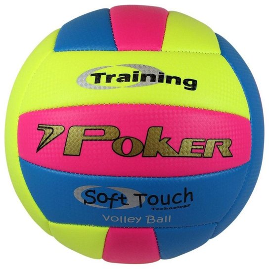 Bola De Volei Poker Training Neon - Amarelo+Rosa