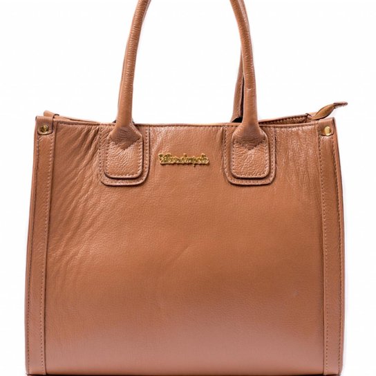 Bolsa Dalber Couro Legítimo Handbag Com Alça Tiracolo - Marrom