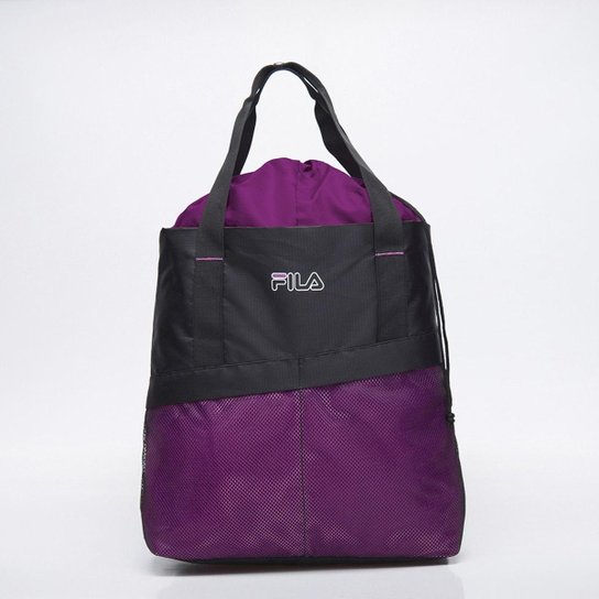 Bolsa Fila Mesh - Preto+Roxo