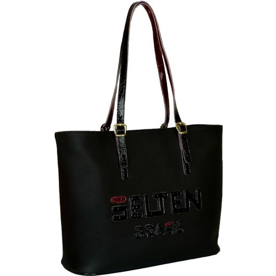 Bolsa Selten Shopper Ombro Grande Alça Ajustável Zíper Feminina - Preto