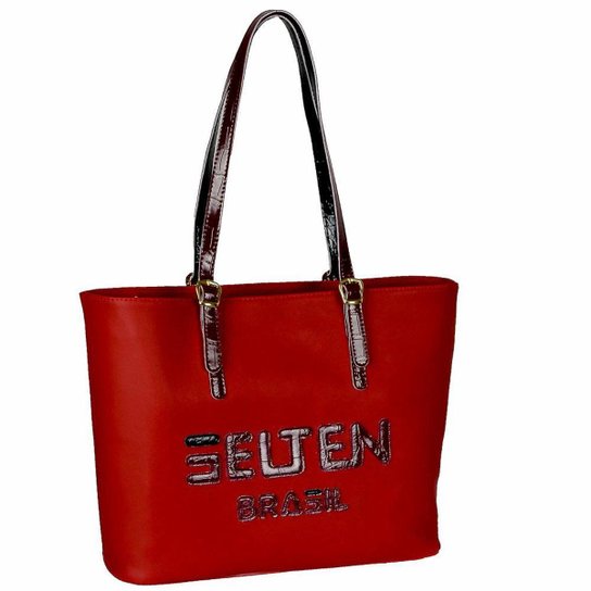 Bolsa Selten Shopper Ombro Grande Alça Ajustável Zíper Feminina - Vermelho