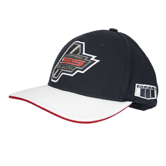 Boné Camaro Aba Curva V8 Camarro Masculino - Preto+Branco