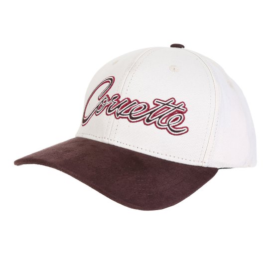 Boné Corvette Aba Curva Suede Logo Strapback - Bege