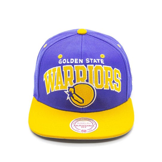 Boné Mitchell & Ness Team Arch NBA Golden State Warriors Aba Reta - Azul