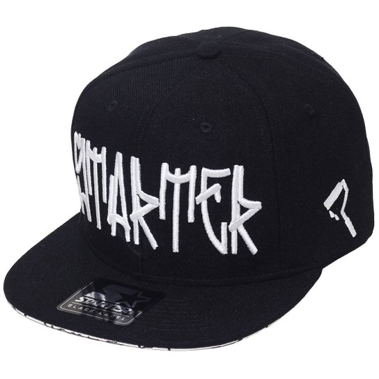 Boné Starter Aba Reta Snapback Pixo - Preto