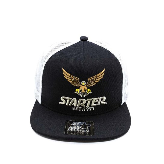 Boné Starter Aba Reta Snapback Trucker Eagles - Preto