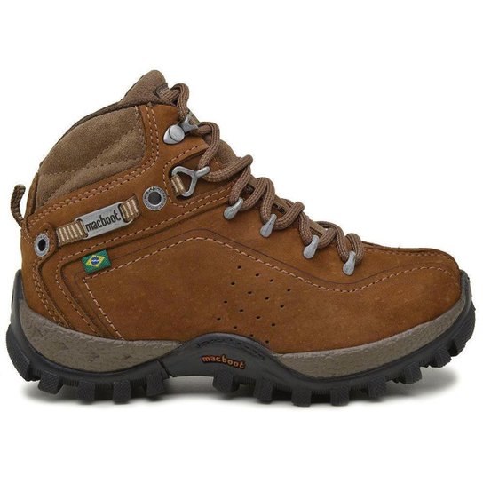 Bota Adventure Cano Alto Infantil Macboot Guarani - Bege Escuro