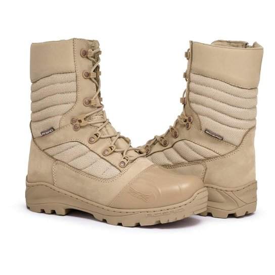 Bota Couro Coturno Acero Masculina - Bege