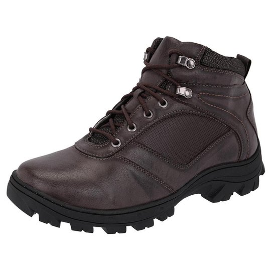 Bota Couro F. Jump Coturno Masculina - Cafe